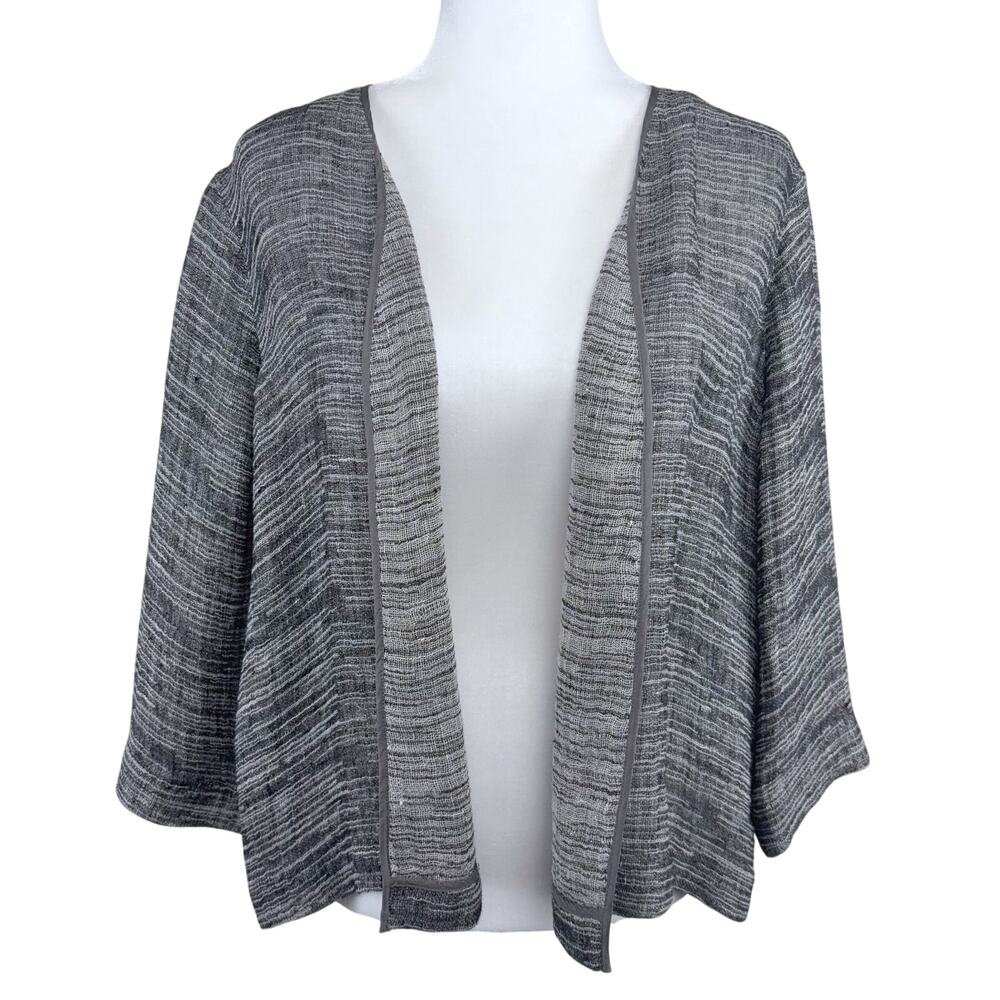 Eileen Fisher Linen Blend Open Front Cardigan No Size Petite Medium